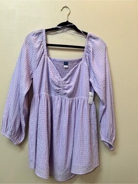 Old Navy Maternity Lavender Smocked Babydoll Peasant Top